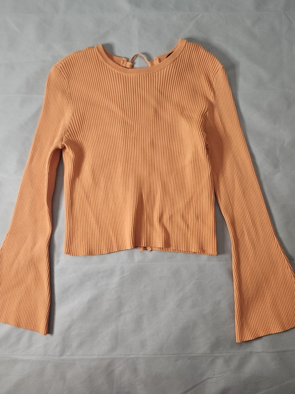 Royalty By Maluma Women's Orange Ribbed Lace-Up Top, Size M